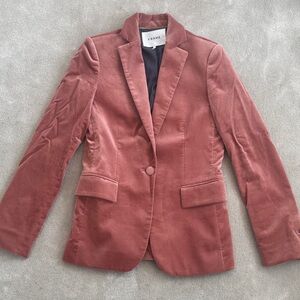 Frame Rose Rust Velvet Blazer, size 2